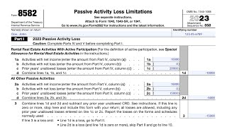 IRS Form 8582 walkthrough (Passive Activity Loss Limitations)