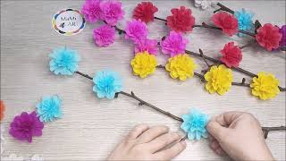 NAJŁATWIEJSZE   KWIATY Z BIBUŁY 🌹 Easy Home DIY Decor Ideas 💐  Magic Paper Crafts ♻️