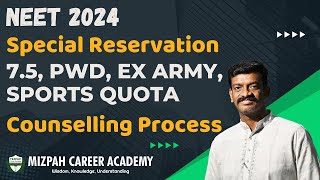 Special Reservation Medical Counselling - 7.5 Reservation, Sports Quota, Ex-army, PWD Counselling