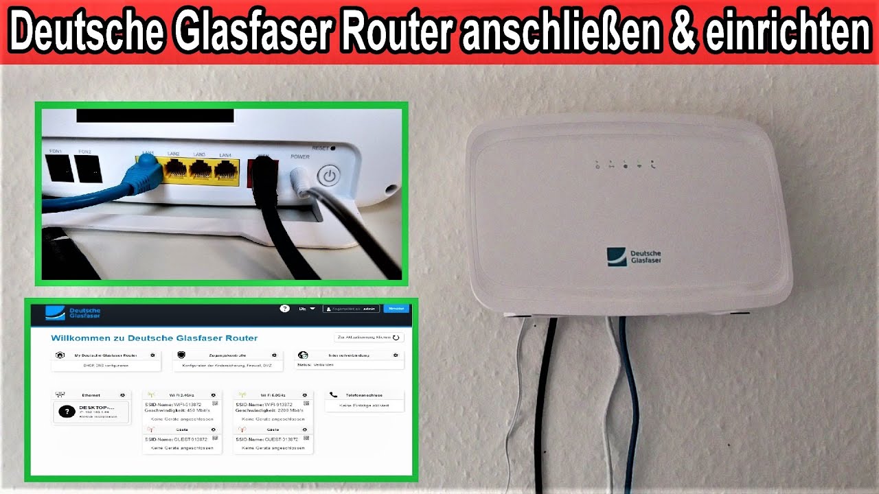 Deutsche Glasfaser Router Sagemcom F@st 5366se Anschließen & Einrichten ...