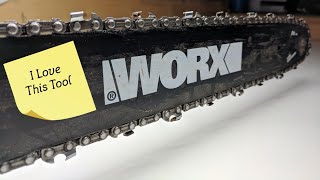 WORX Electric Chainsaw in action