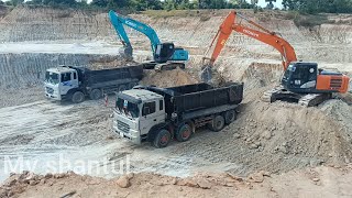 New work project dump truck 25ton and Excavator KOBELCO and Hitachi