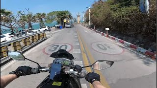 Riding Yamaha MT03 Around Pattaya , Thailand.