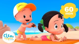 Vamos a la playa y más canciones infantiles de Cleo y Cuquín | Familia Telerín (60 min)