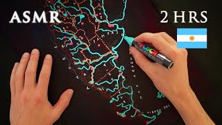 ASMR 2hr Drawing Map of Argentina (And Parts of Neighboring Countries)