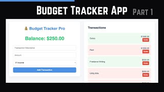 Build A Budget Tracker App Using HTML, CSS & JavaScript (Part 1)
