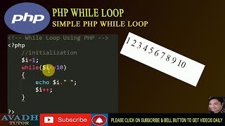 simple while loop php | php loop concept | php tutorial