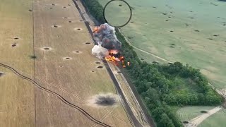 Spectacular turret toss: A Russian battle tank catastrophically explodes sending its turret to orbit