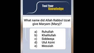 What name did Allah Rabbul Izzat give Maryam (Mary)?