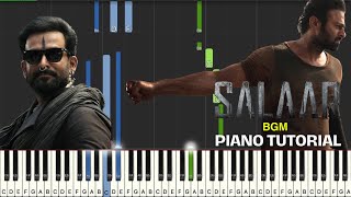 Salaar BGM | Sound of Salaar Piano Tutorial | Prabhas | Prithviraj