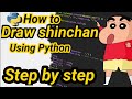 How to Draw shin chan using Python turtle | In an easy way | step by step | #shorts #short #tutorial