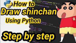 How to Draw shin chan using Python turtle | In an easy way | step by step | #shorts #short #tutorial