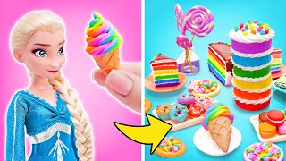 Rainbow Treats for Elsa's Party 🌈🍰🍭 BEST Clay Recipes