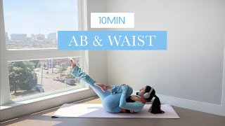 10MIN Ab \u0026 Waist Pilates // daily tone \u0026 sculpt // beginner friendly +verbal cues | MADELEINEABEID