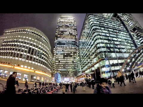 Canary Wharf Night Time Walk Around. London Canary Wharf Night Time Walk Around. London