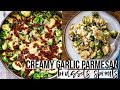 🔥 Keto Creamy Garlic Parmesan Brussels Sprouts with Bacon 🥓🧀