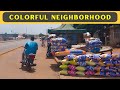 Look Around WALKING Tour of Saka Saka on Main Road Passing by Ahmadiya Mosque in Tamale, Ghana