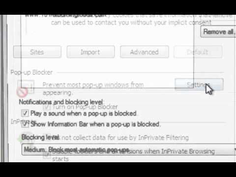 Windows 7 - Using the pop-up blocker Windows 7 - Using the pop-up blocker