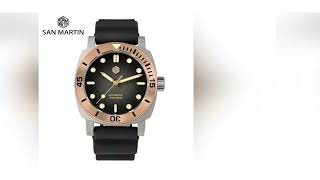 San Martin 42mm NH35 Titanium Diver Watch For Men Automatic Bronze Bezel Waterproof 200m Sapphi