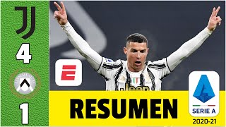 Juventus 4-1 Udinese. Doblete de Cristiano Ronaldo y se mete en la historia. Dybala marcó | Serie A