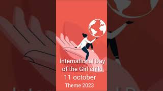 International day of the girl child Theme 2023 #shorts