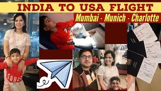 India to USA flight vlog | Lufthansa flight review | Mumbai to charlotte flight |Travelling with kid