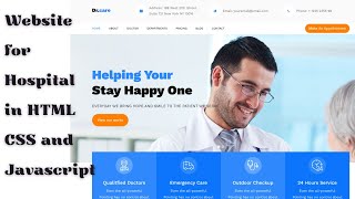 How to Make a website for Hospital in HTML CSS and Javascript | Source code
