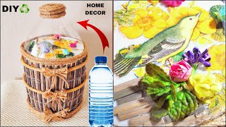 PLASTIC BOTTLE+ DECOUPAGE! INCREDIBLE IDEA THAT WILL DECORATE YOUR HOME WITH YOUR OWN HANDS!DIY♻️