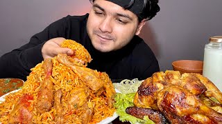 SPICY* BOMBAY CHICKEN BIRYANI WITH GRAVY AND WHOLE CHICKEN | EATING SHOW | MUKBANG