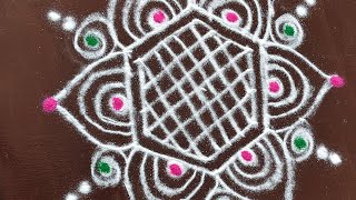 3x2dots easy small rangoli #rangoli