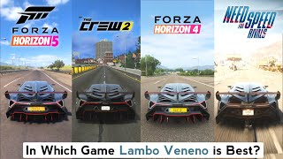 Lamborghini Veneno Sound & Top Speed - Forza Horizon 5 vs Crew 2 vs NFS Rivals vs Forza Horizon 4