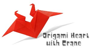 Easy Origami Heart with Crane Tutorial - Easy Origami for Beginners - Easy Valentine craft 2024