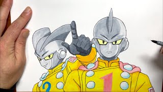 Dragon Ball Super SUPER HERO Gamma1、2 drawing ドラゴンボール超 スーパーヒーロー　ガンマ1号2号 描いてみた