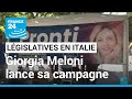 Législatives en Italie : la candidate d'extrême-droite Giorgia Meloni lance sa campagne