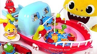 Baby Shark Gets a Cooking & Fishing Boat! Let’s go to the sea~! - PinkyPopTOY