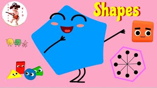 Different Types of Shapes Drawing | Shape Names with Pictures in English | Learning Videos