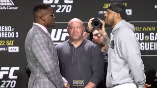 Francis Ngannou, Ciryl Gane All Business At Press Conference Staredown | UFC 270 | MMA Fighting