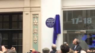 The unveiling of the Haydn Plaque in London