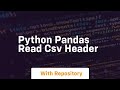 python pandas read csv header
