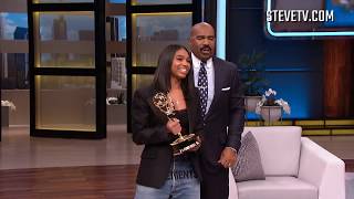 Steve Harvey's Daughter Brings Him Emmy Award On National TV
