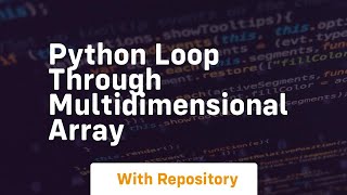 python loop through multidimensional array