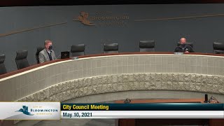 May 10, 2021 Bloomington City Council Meeting