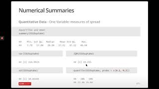 ST308 - Numerical Summaries of Quantitative Data