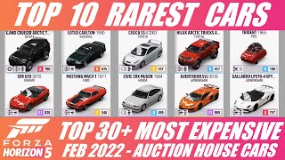 FH5 TOP 10 Rarest and Most Expensive Forza Horizon 5 Cars | TOP 10 Auction House cars Legendary Rare