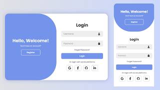 Animated Login + Register Form with Responsive Design | HTML CSS JS
