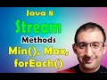 61- Java 8 Tutorial - Streams methods Min(), Max() and forEach()