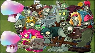 Plants vs. Zombies 2: It's About Time: Hypno-shroom pvz2 Vs All 10 Worlds Gargantuars Gameplay