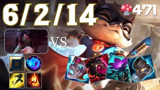 🍄471【Master/KR】TOP Teemo vs Akali【SN:너구리독#KR1】【Patch14.22】#leagueoflegends #teemo