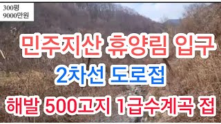 매물번호 289번 해발500고지 1급수계곡접