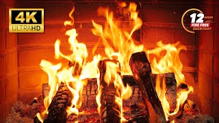 🔥 Fireplace 4K UHD! Christmas Fireplace with Crackling Fire Sounds. Fireplace Ambience